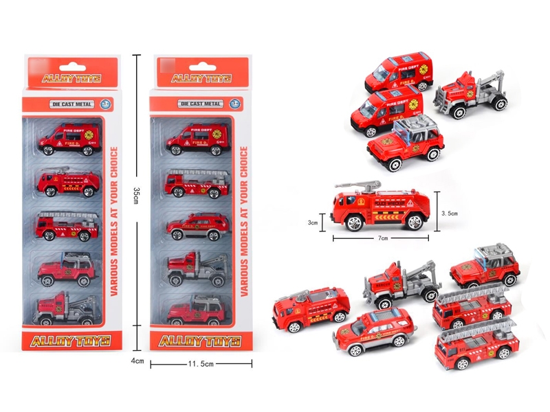 1:64 FREE WAY DIE CAST FIRE TRUCK 5PCS/2ASST - HP1133356