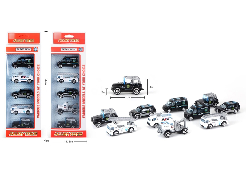 1:64 FREE WAY DIE CAST POLICE CAR 5PCS/2ASST - HP1133358