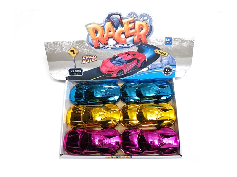 FRICTION CAR GOLD/RED/BLUE 6PCS/DISPLAY BOX - HP1133380