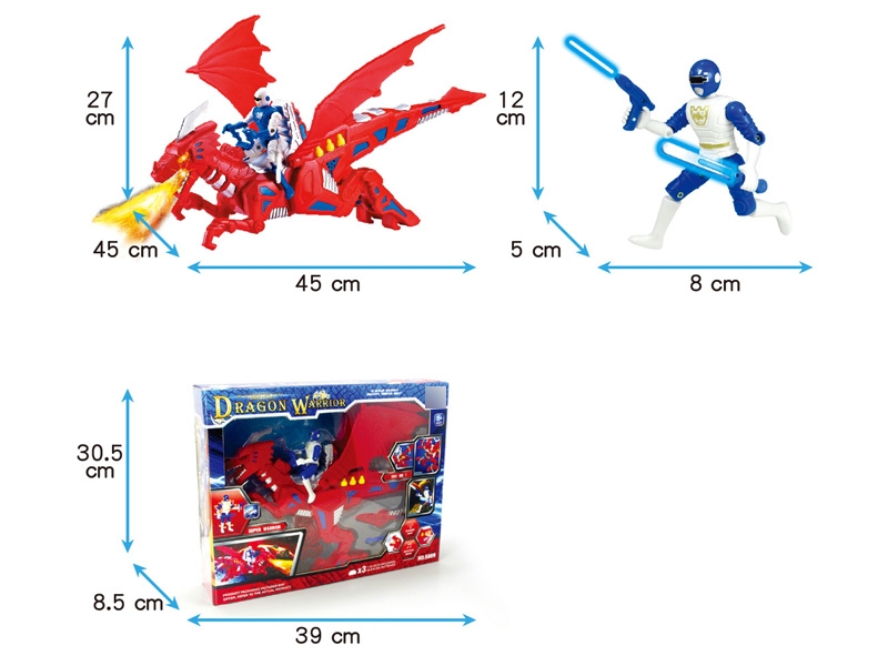 TRANSFORMABLE DINOSAUR W/LIGHT & MUSIC ,INCLUDED BATTERY - HP1133446