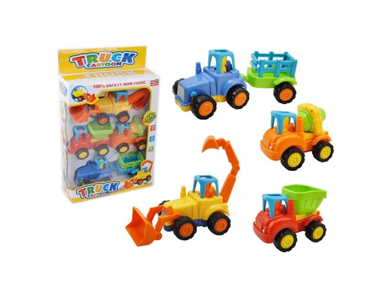 FRICTION CARTOON TRUCK 4PCS - HP1133571