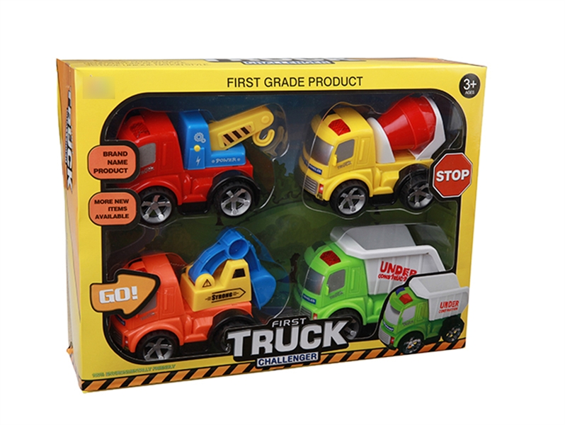 FRICTION CARTOON CONSTRUCTION CAR 4PCS - HP1133612
