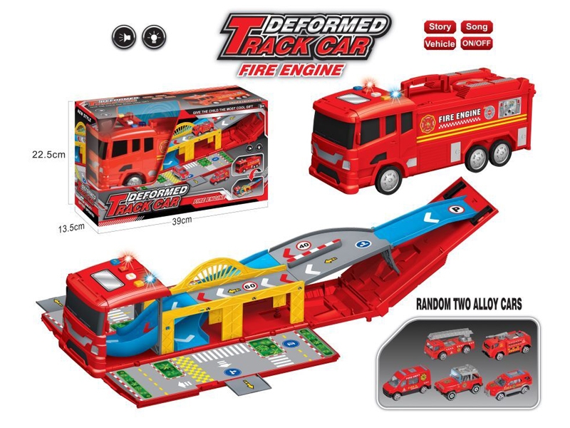 FREE WAY RAILWAY CAR W/LIGHT & MUSIC & FREE WAY DIE CAST CAR 3PCS - HP1133616