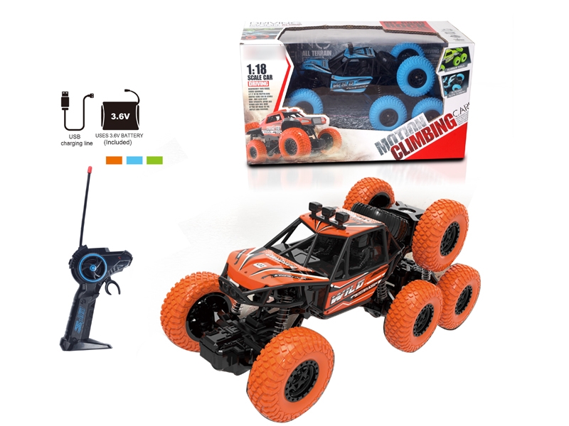 1:18 4 FUNCTION R/C CAR W/USB,ORANGE/BLUE，INCLUDED BATTERY - HP1133732
