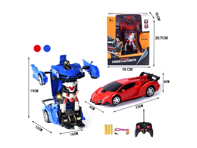 1:18 6 FUNCTION R/C TRANSFORMABLE CAR W/LIGHT & USB,INCLUDED BATTERY - HP1133737