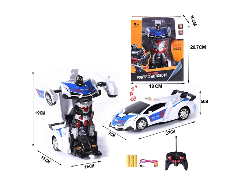 1:18 6 FUNCTION R/C TRANSFORMABLE CAR W/LIGHT & USB,INCLUDED BATTERY - HP1133738