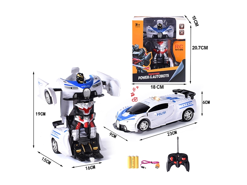 1:18 6 FUNCTION R/C TRANSFORMABLE CAR W/LIGHT & USB,INCLUDED BATTERY - HP1133739