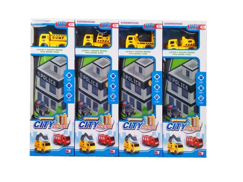 FRICTION CONSTRUCTION CAR W/TRAFFIC MAT 4 ASST. - HP1133906