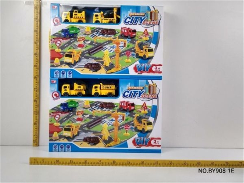 FRICTION CONSTRUCTION CAR W/TRAFFIC MAT 2 ASST. - HP1133907