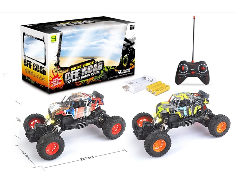 4 FUNCTION R/C CAR W/LIGHT & INCLUDED BATTERY 2 ASST. - HP1134163