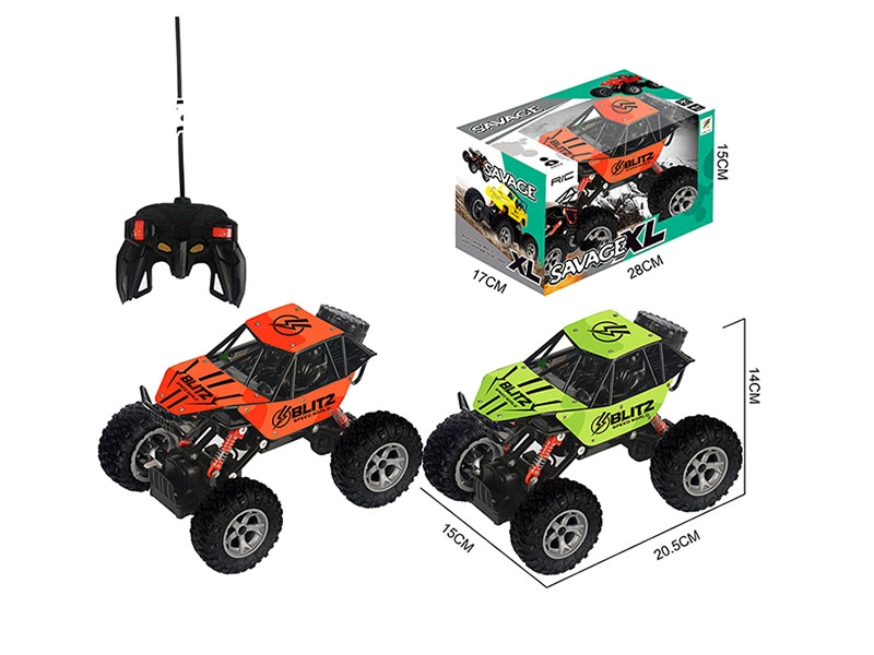 R/C 4 CHANNEL CAR INCLUDED BATTERY GREEN/ORANGE - HP1134313