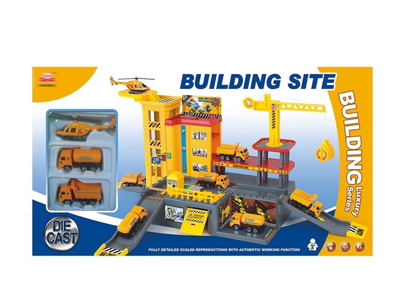 PARKING LOT W/2PCS FREE WHEEL DIE CAST CAR+ 1PC FREE WHEEL DIE CAST PLANE - HP1134376