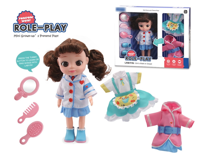 34CM RUBBER DOLL W/MUSIC & DOCTOR SET - HP1134416