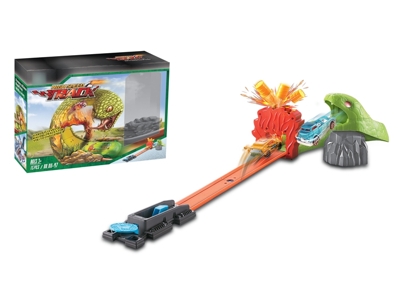 PRESS AND GO RAILWAY TRACK W/FREE WAY DIE CAST CAR 4PCS - HP1134904