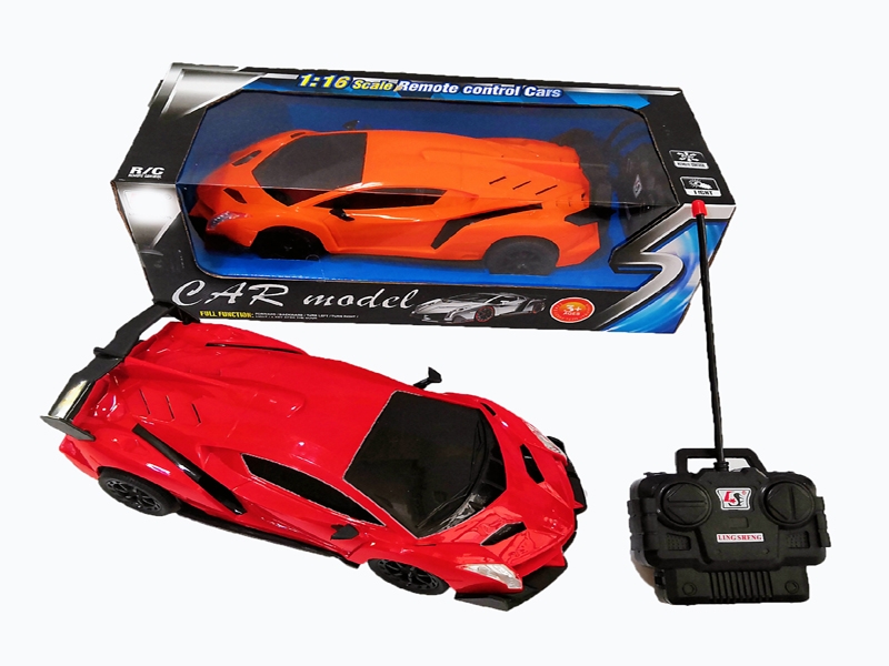 1:16  4 FUNCTION  R/C  CAR W/LIGHT RED & ORANGE - HP1135297