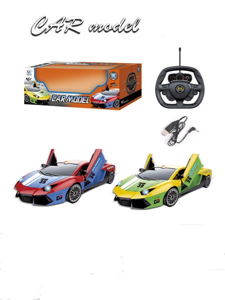 1:18  4 FUNCTION R/C  CAR W/LIGHT RED & ORANGE INCLUDED BATTERY - HP1135298
