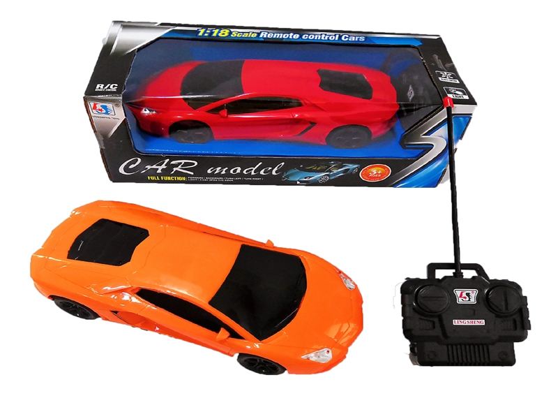 1:16  4 FUNCTION  R/C  CAR W/LIGHT RED & ORANGE - HP1135305