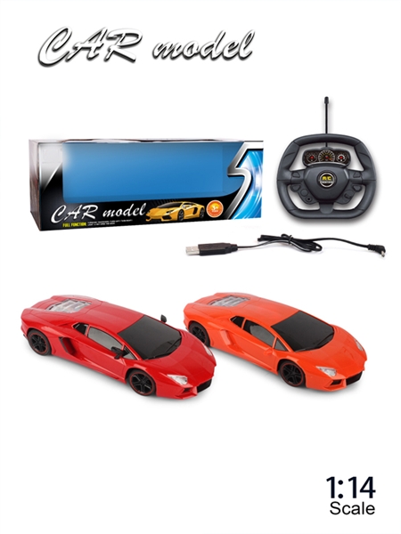 1:14  4 FUNCTION  R/C  CAR W/LIGHT RED & ORANGE INCLUDED BATTERY - HP1135306