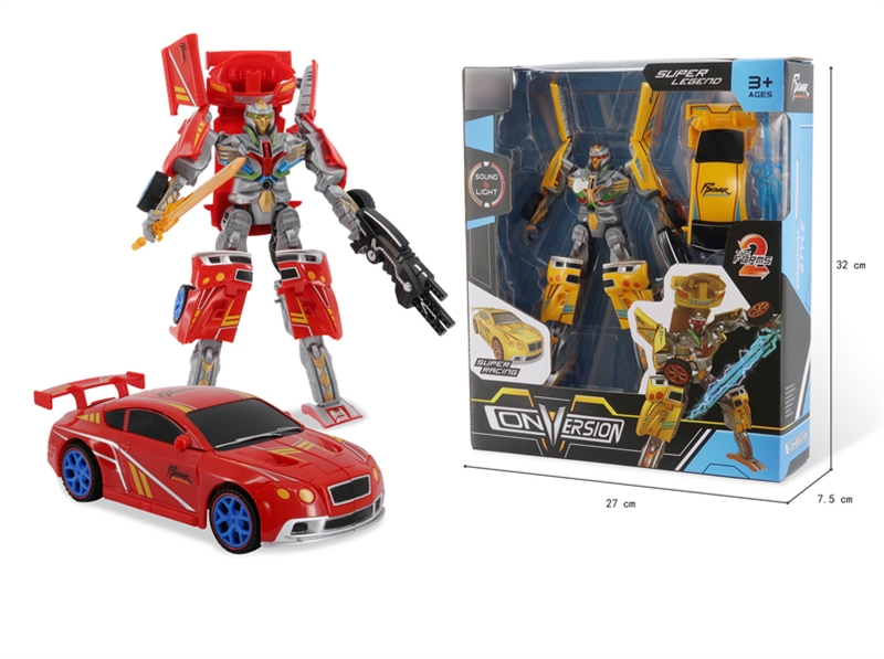 RANSFORMATIVE CAR W/LIGHT & MUSIC,INCLUDED BATTERYM RED/YELLOW - HP1135391