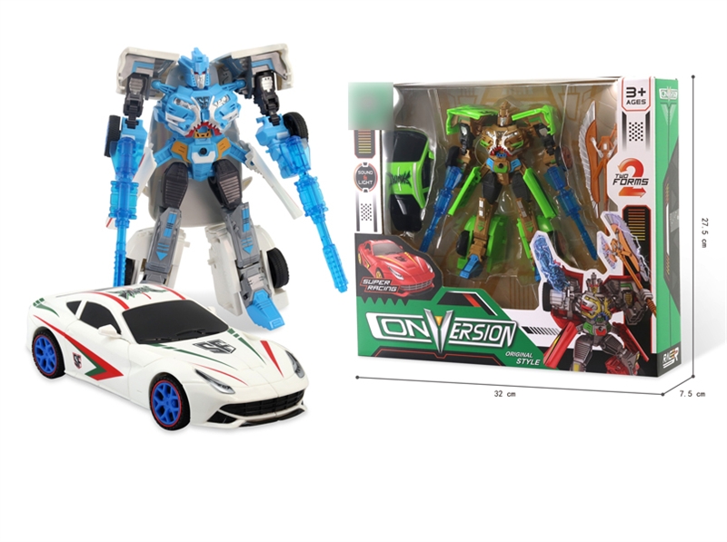 RANSFORMATIVE CAR W/LIGHT & MUSIC,INCLUDED BATTERYM BULE & WHITE - HP1135393