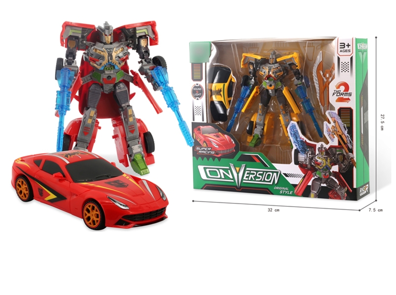 RANSFORMATIVE CAR W/LIGHT & MUSIC,INCLUDED BATTERYM RED/YELLOW - HP1135394