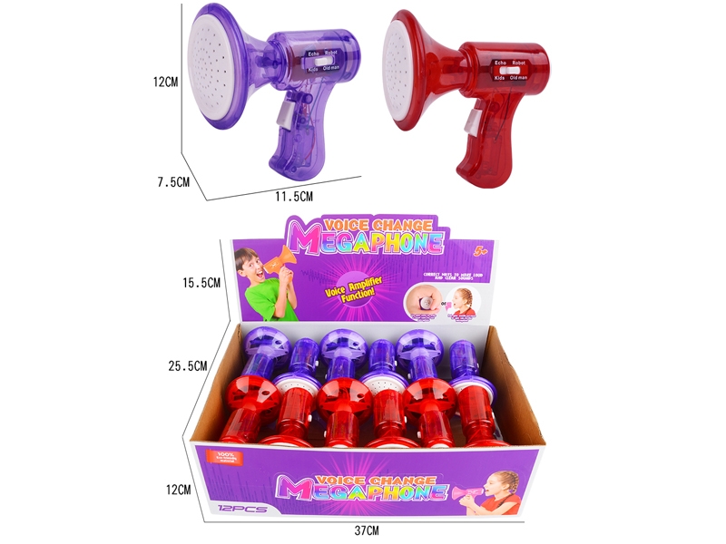 VOICE CHANGER TOY,12PCS/DISPLAY BOX,INCLUDED BATTERY (ROBOT/KIDS/OLD MAN/ECHO) - HP1135404