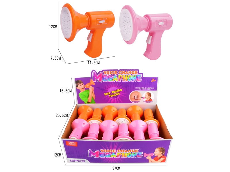 VOICE CHANGER TOY,12PCS/DISPLAY BOX,INCLUDED BATTERY (ROBOT/KIDS/OLD MAN/ECHO) - HP1135405
