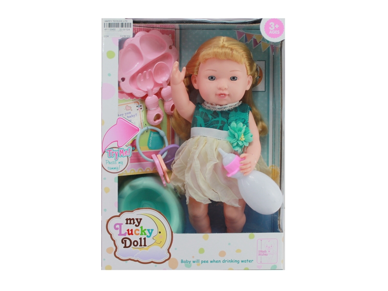 12BLOW MOLD BODY PEEING DOLL W/DRINKING WATER & 6 SOUNDS IC & ACCESSORIES  2 ASST - HP1135450