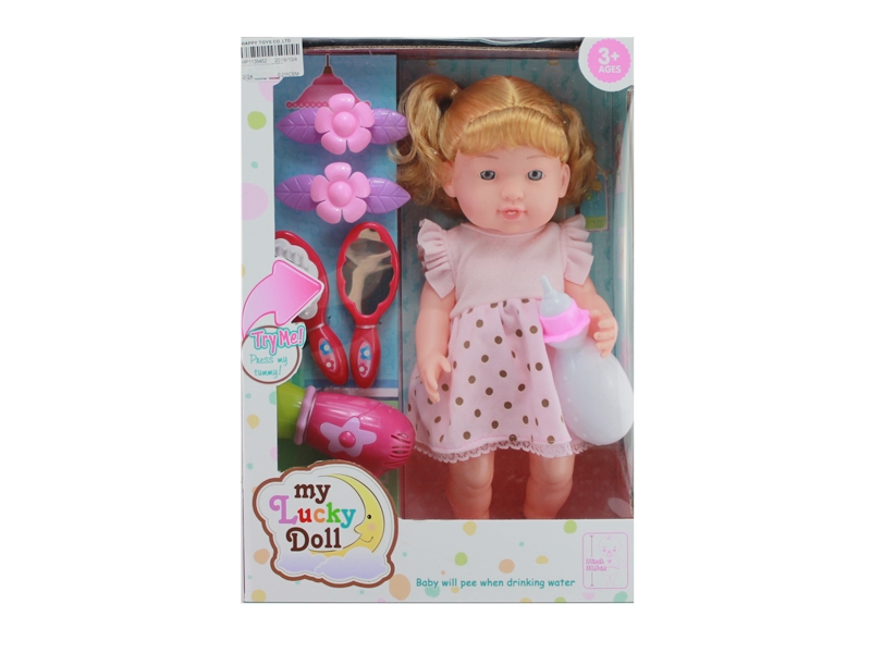 12BLOW MOLD BODY PEEING DOLL W/DRINKING WATER & 6 SOUNDS IC & ACCESSORIES  2 ASST - HP1135452