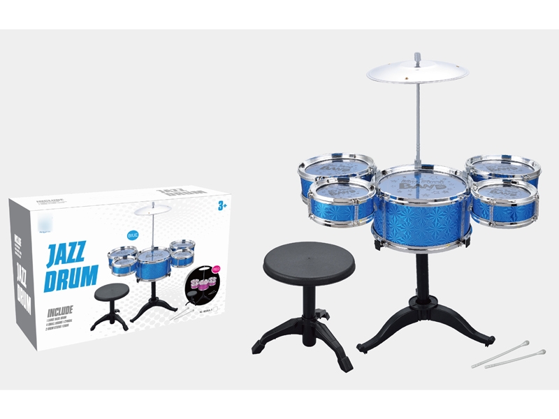 JAZZ DRUM SET W/CHAIR，ROSE RED/BLUE - HP1135776