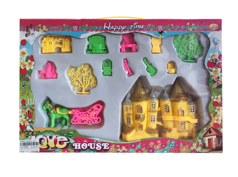 CASTLE SET PINK & GREEN & YELLOW - HP1135848