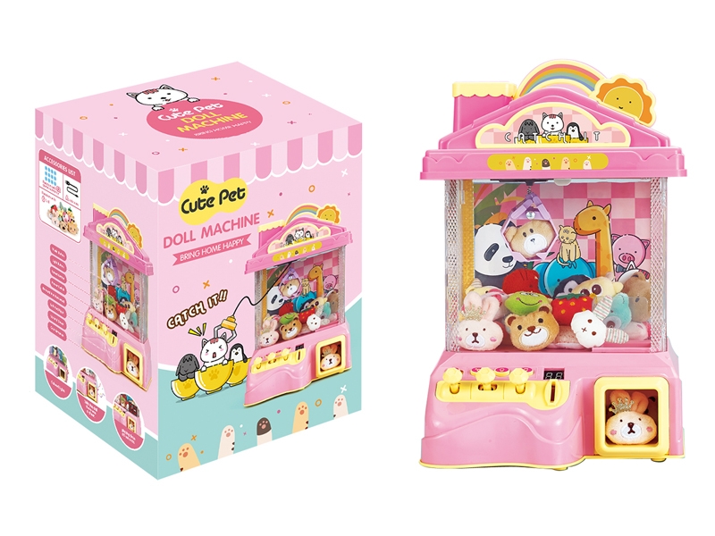 CLIP DOLL MACHINE W/LIGHT & MUSIC & 6PCS DOLL & USB - HP1136113