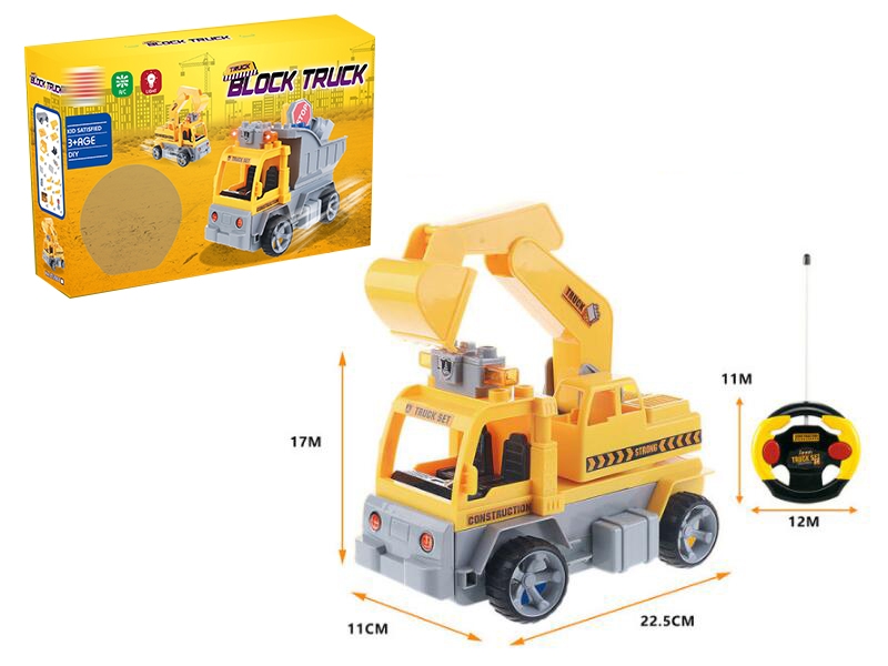 R/C BUMP AND GO BLOCK CONSTRUCTION CAR W/LIGHT - HP1136417