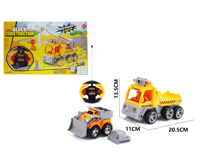 R/C BUMP AND GO BLOCK CONSTRUCTION CAR W/LIGHT - HP1136425