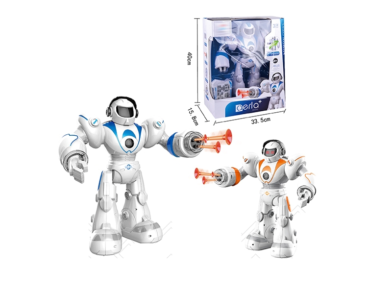 B/O DANCING ROBOT W/STORY & LIGHT & MUSIC & LAUNCH SOFT BULLET,BLUE/ORANGE - HP1136542
