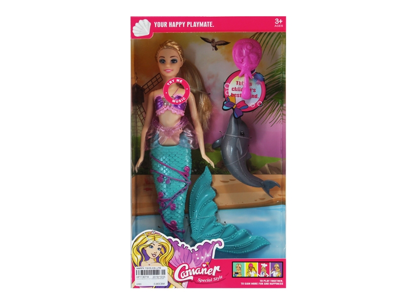 BENDABLE MERMAID W/LIGHT & MUSIC & ACCESSORIES 2ASST - HP1136718