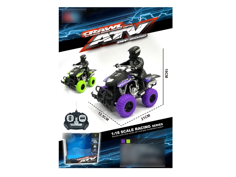 4 FUNCTION R/C CAR GREEN/PURPLE - HP1136767
