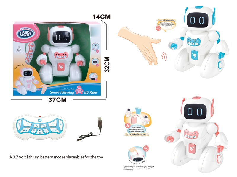 R/C ROBOT W/FINGERPRINT SENSOR & PROGRAMME & LIGHT & MUSIC,INCLUDED BATTERY，PINK/BLUE - HP1136821