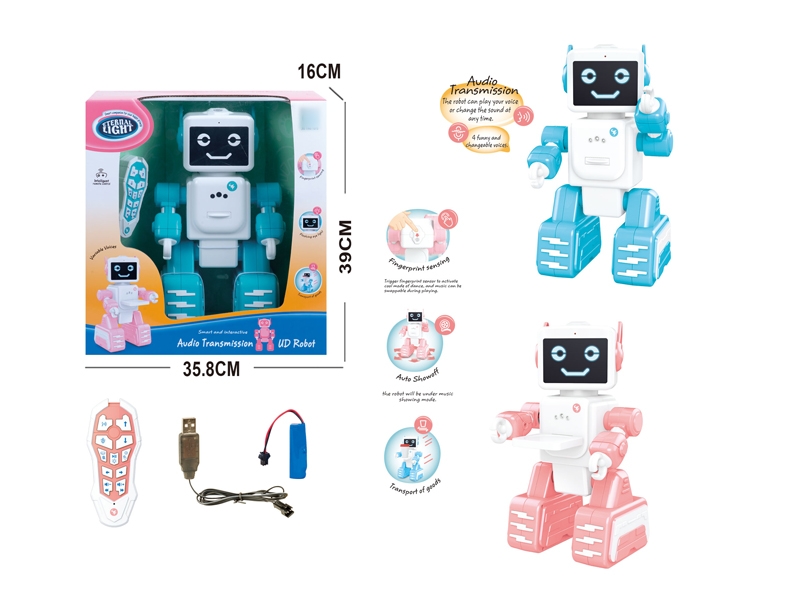 R/C ROBOT W/FINGERPRINT SENSOR & PROGRAMME & LIGHT & MUSIC,INCLUDED BATTERY，PINK/BLUE - HP1136826