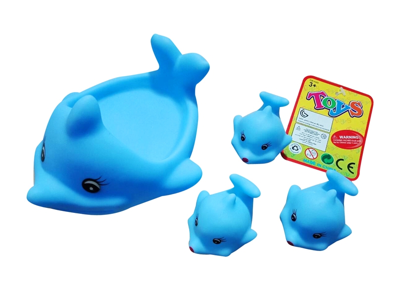 VINYL DOLPHIN W/WHISTLE 4PCS - HP1137428