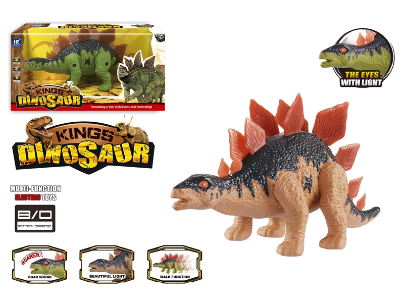 B/O DINOSAUR W/LIGHT & SOUND & WALKING,BROWN & GREEN - HP1138185