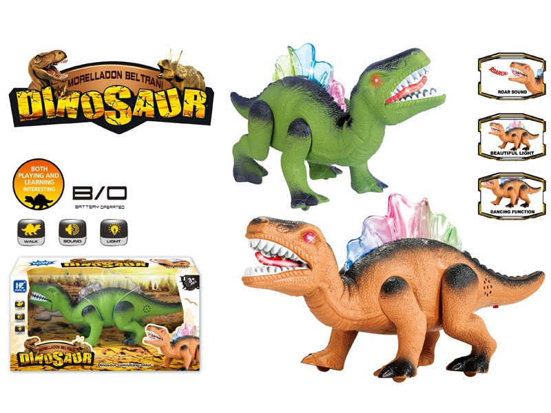 B/O DINOSAUR W/LIGHT & SOUND & WALKING,BROWN & GREEN - HP1138186