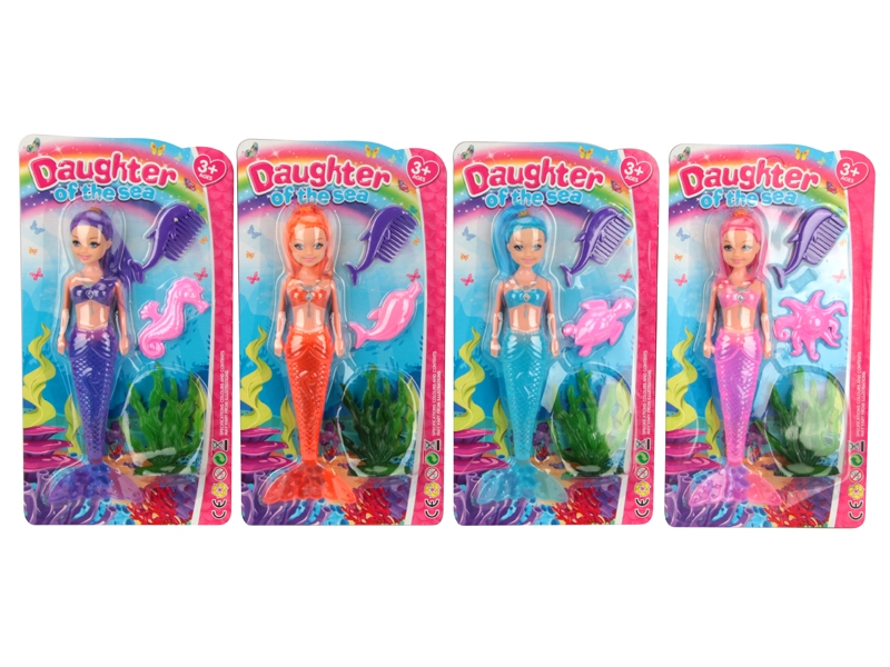 19.5CM MERMAID W/LIGHT & ACCESSORIES & INCLUDED BATTERY,ORANGE/PURPLE/PINK/BLUE - HP1138456
