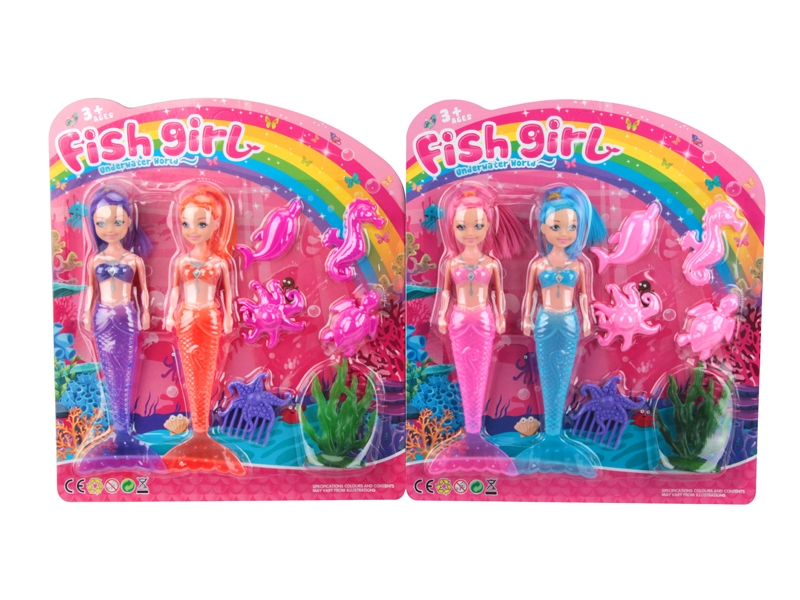 19.5CM MERMAID W/LIGHT & ACCESSORIES & INCLUDED BATTERY,2PCS/2ASST - HP1138459