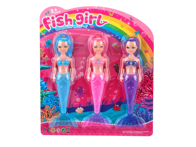 19.5CM MERMAID W/LIGHT & ACCESSORIES & INCLUDED BATTERY,3PCS - HP1138461