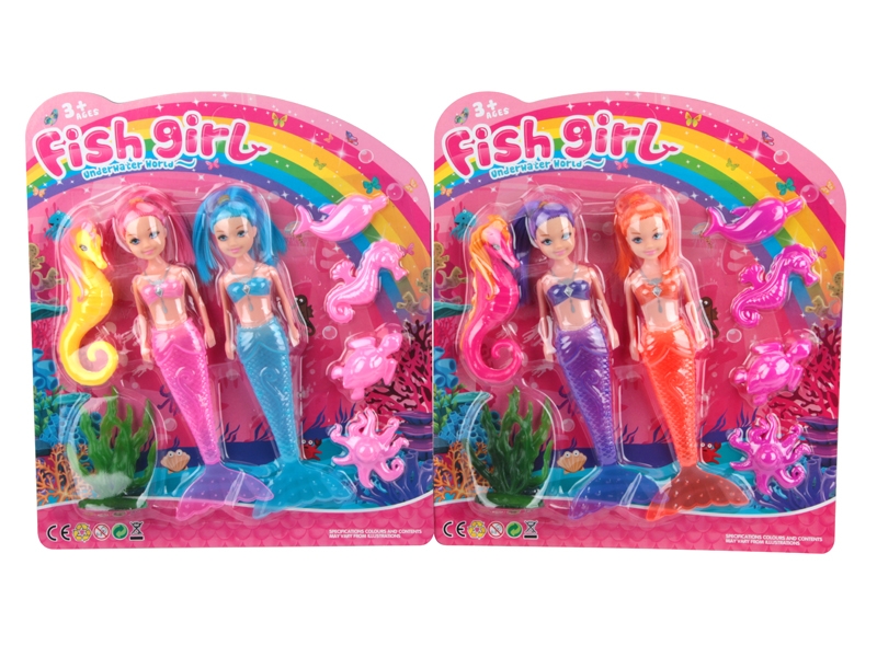 19.5CM MERMAID W/LIGHT & ACCESSORIES & INCLUDED BATTERY,2PCS/2ASST - HP1138464