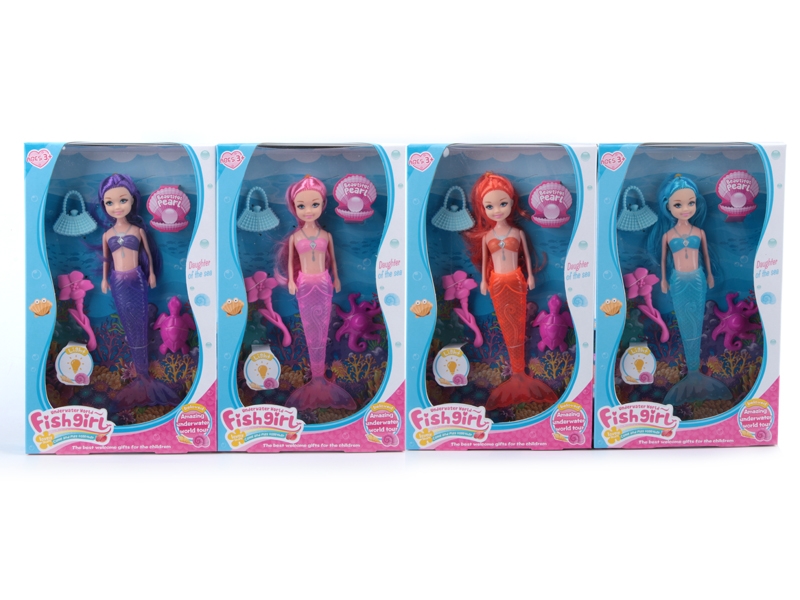 19.5CM MERMAID W/LIGHT & ACCESSORIES & INCLUDED BATTERY,ORANGE/PURPLE/PINK/BLUE - HP1138466