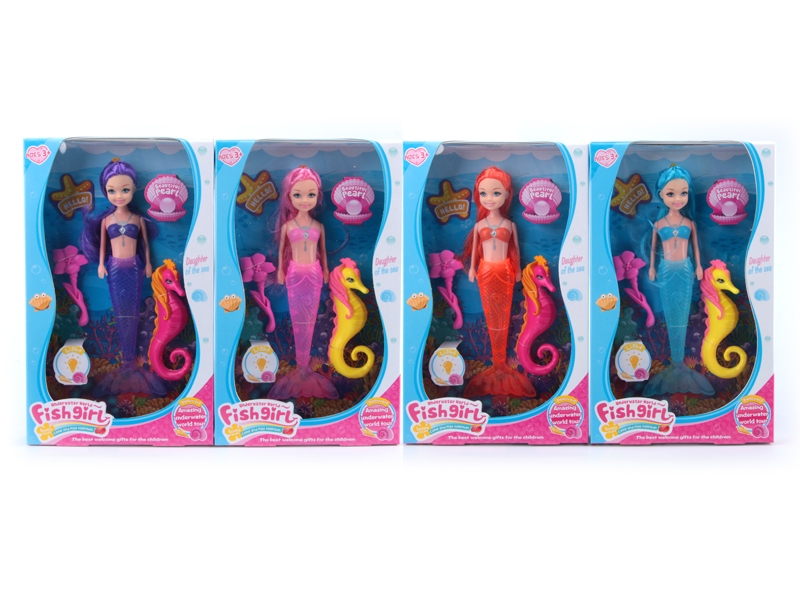 19.5CM MERMAID W/LIGHT & ACCESSORIES & INCLUDED BATTERY,ORANGE/PURPLE/PINK/BLUE - HP1138467