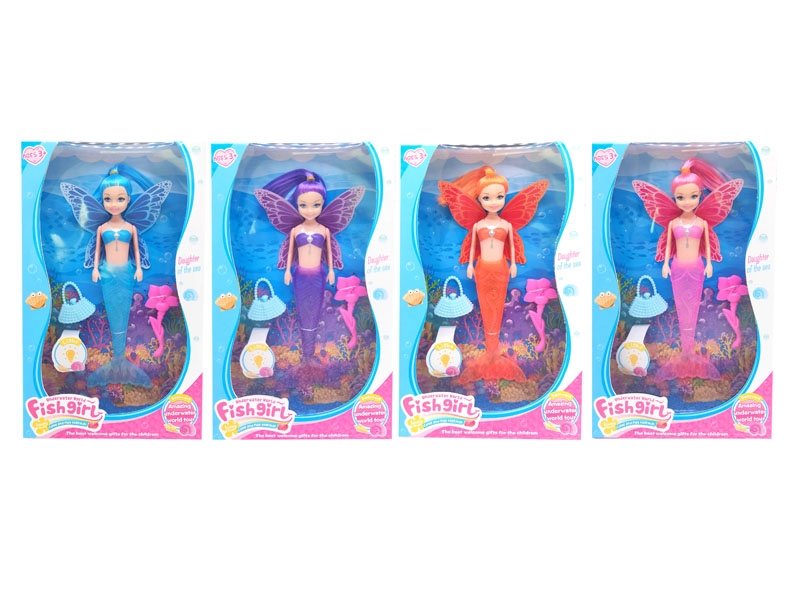19.5CM MERMAID W/LIGHT & ACCESSORIES & INCLUDED BATTERY,ORANGE/PURPLE/PINK/BLUE - HP1138469