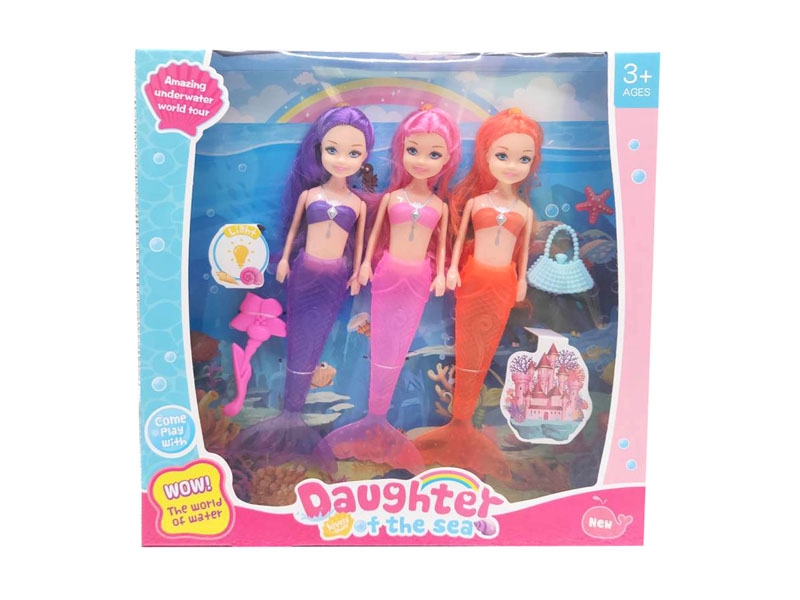 19.5CM MERMAID W/LIGHT & ACCESSORIES & INCLUDED BATTERY,3PCS - HP1138477